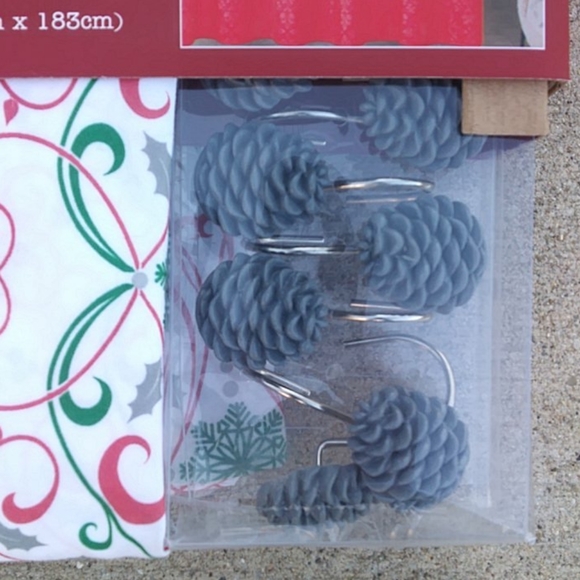 Shower Curtain with Hooks - Picture 2 of 7